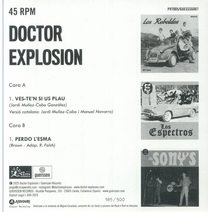 Обратная сторона обложки — DOCTOR EXPLOSION — Ves Te'n Si Us Plau