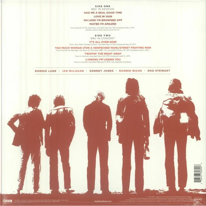 Back cover — FACES — Had Me A Real Good Time At The BBC: In Session & In Concert 1971-1973 (Record Store Day RSD Black Friday 2023)