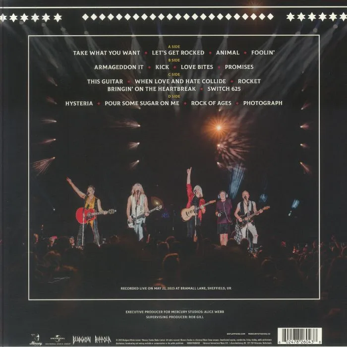 Обратная сторона обложки — DEF LEPPARD — Diamond Star Heroes Live From Sheffield