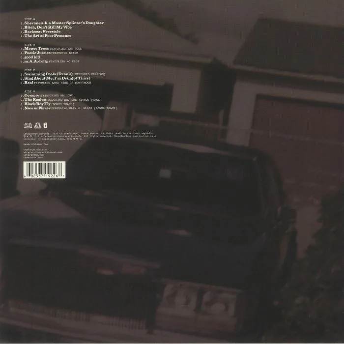 Обратная сторона обложки — Kendrick LAMAR — Good Kid Maad City