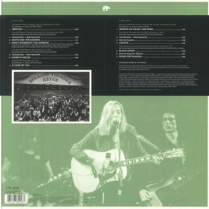 Обратная сторона обложки — Joni MITCHELL — Rolling Thunder Revue: Live (Record Store Day Black Friday RSD 2025)
