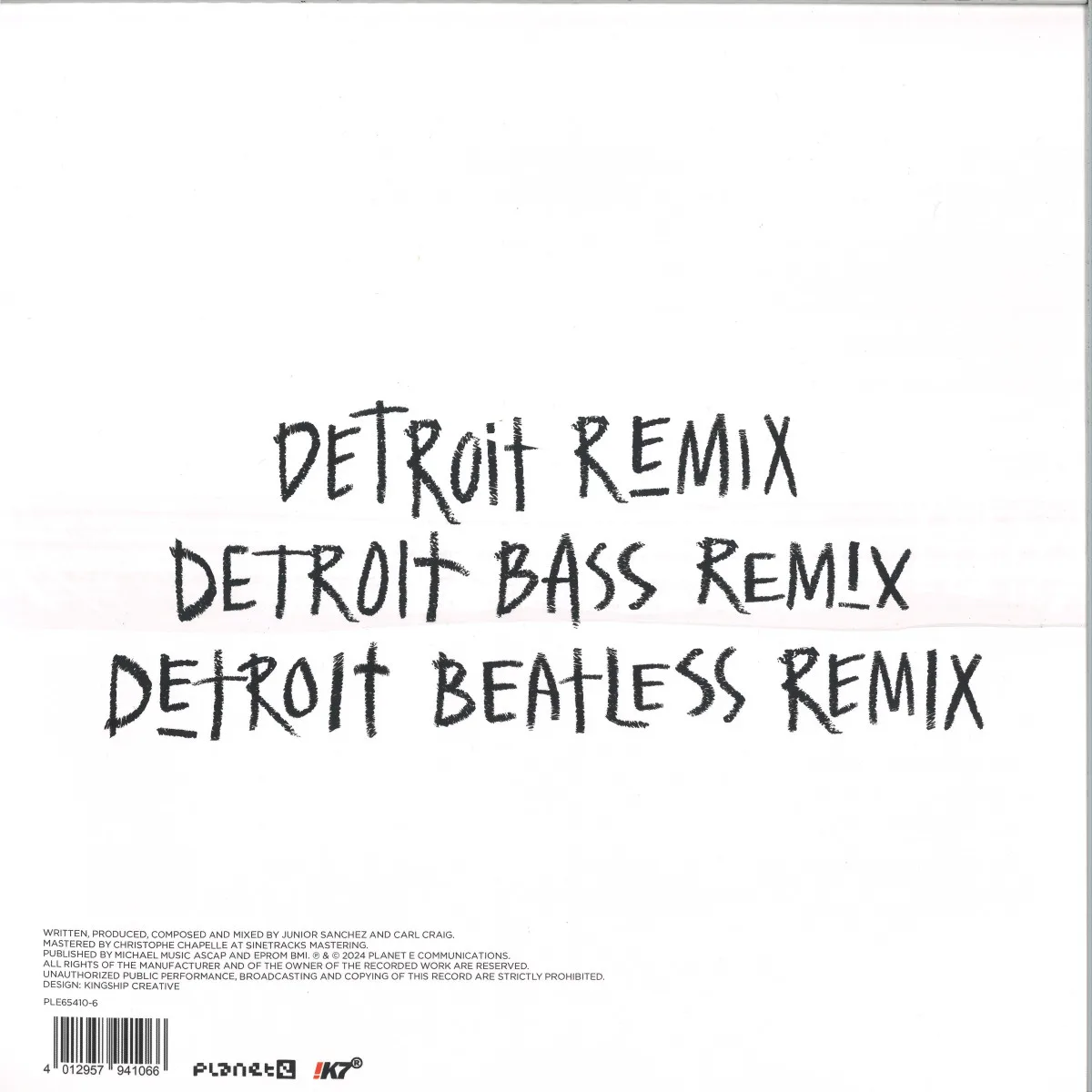 Back cover — Junior Sanchez&Carl Craig — Art-O-Fact - Detroit Mixes