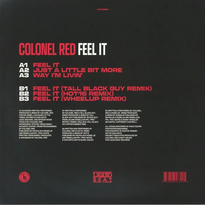 Back cover — COLONEL RED — Feel It