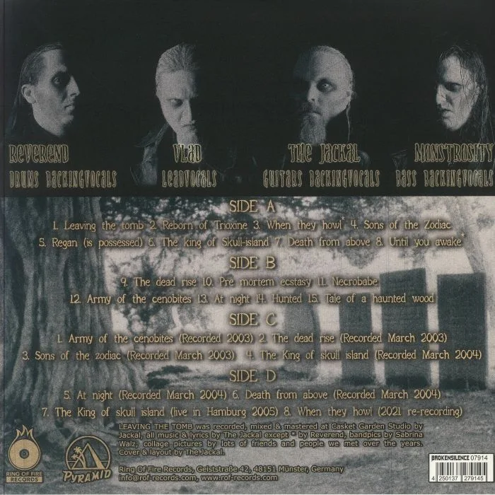 Back cover — The CRIMSON GHOSTS — Leaving The Tomb (reissue)