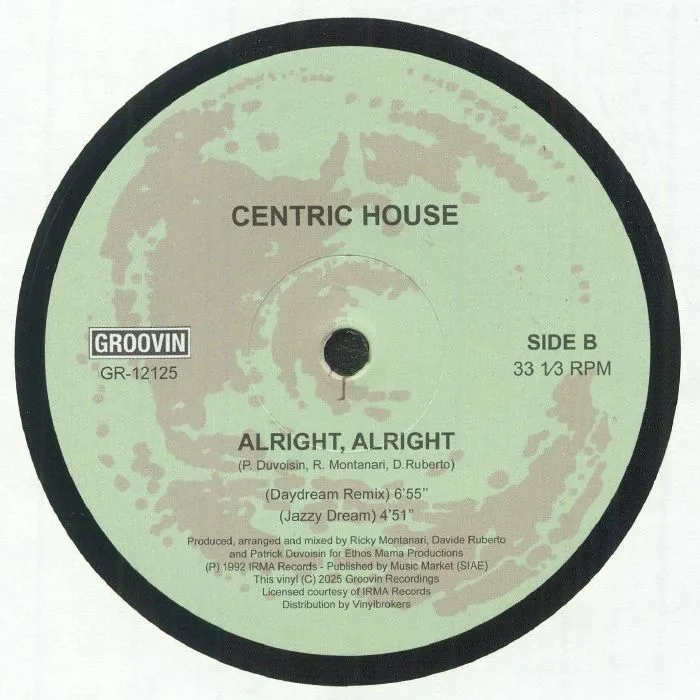 Back cover — CENTRIC HOUSE — Alright, Alright
