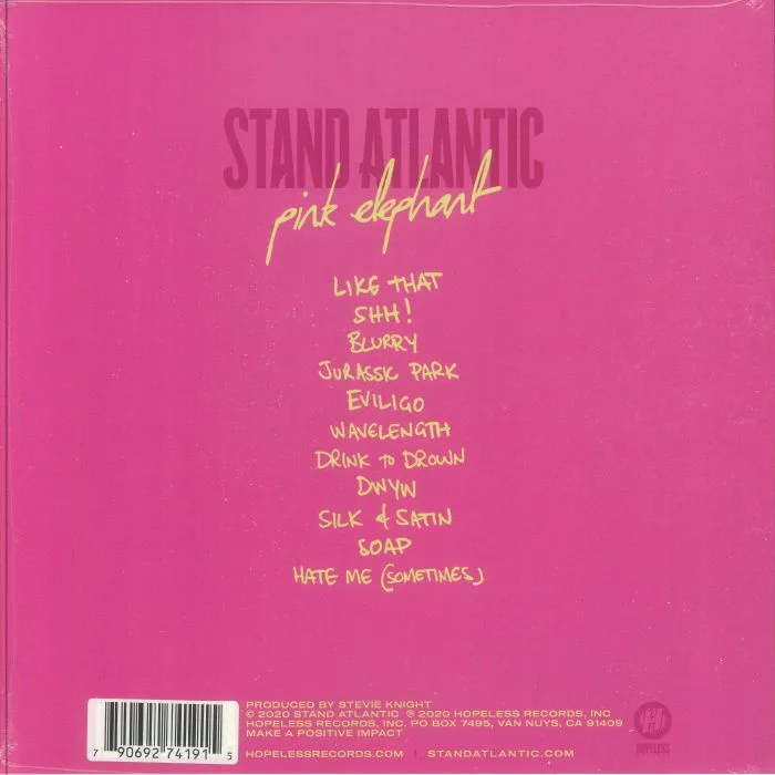 Обратная сторона обложки — STAND ATLANTIC — Pink Elephant (5th Anniversary Edition)