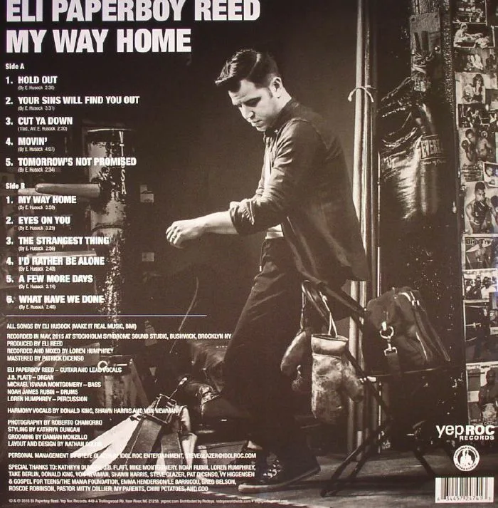 Back cover — ELI PAPERBOY REED — My Way Home