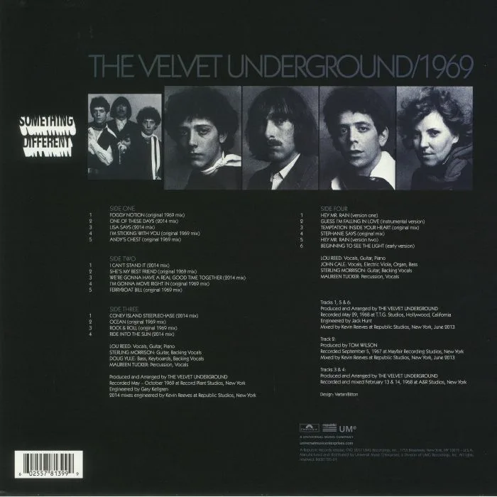 Back cover — The VELVET UNDERGROUND — 1969 (reissue)