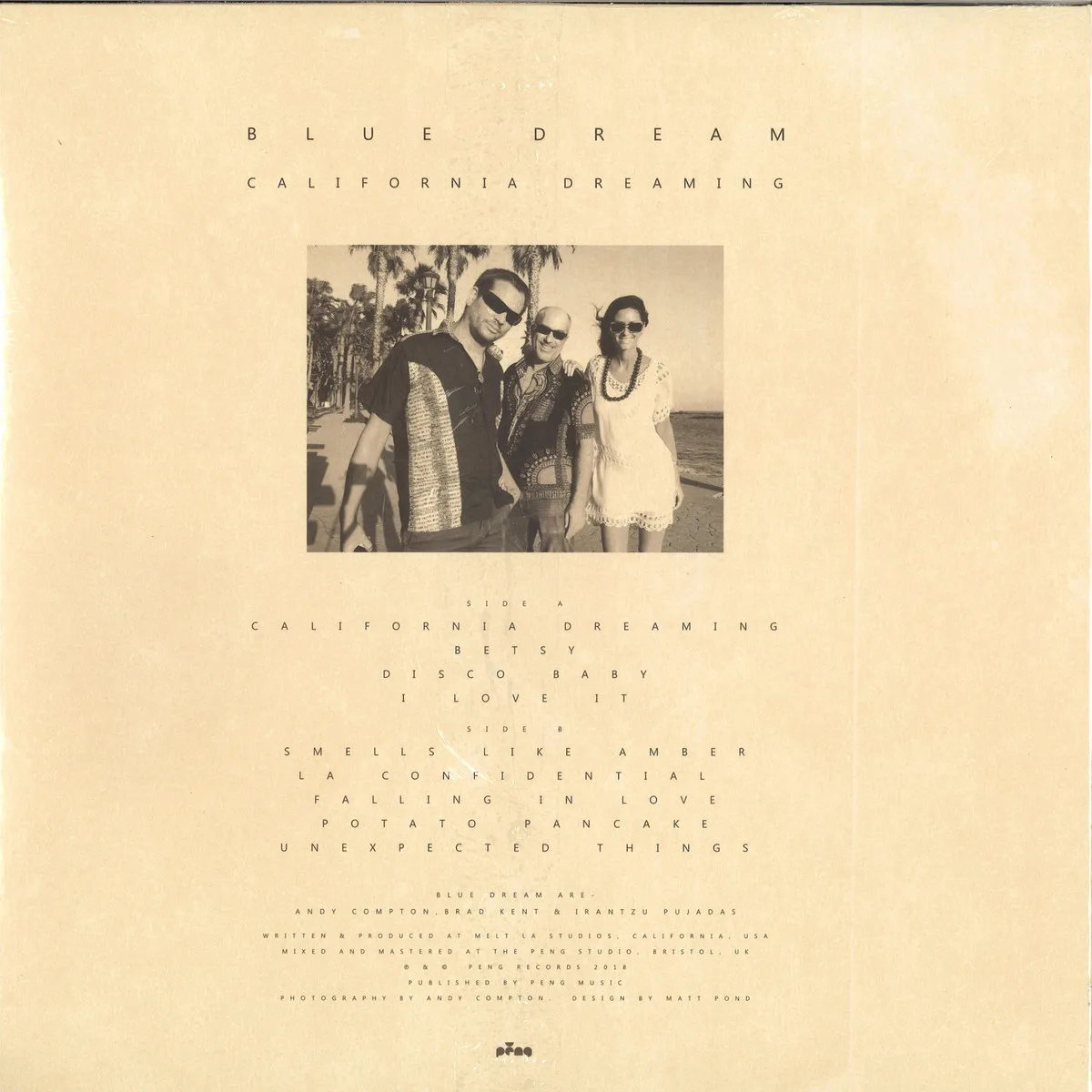 Back cover — Blue Dream — California Dreaming