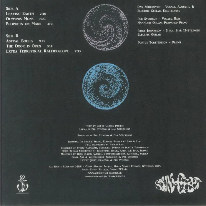 Back cover — COSMIC GARDEN PROJECT — Red Sand Blue Soil