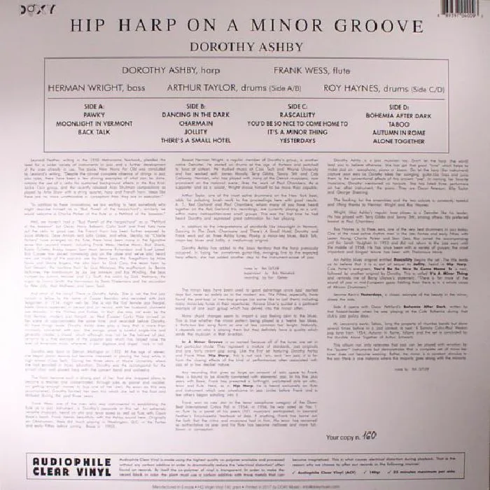 Обратная сторона обложки — Dorothy ASHBY — Hip Harp On A Minor Groove (reissue)