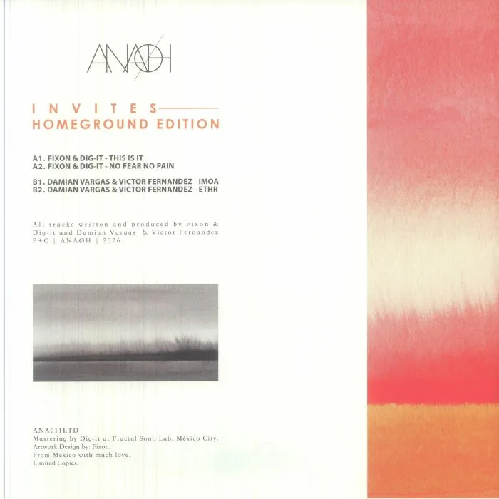 Back cover — FIXON / DIG IT / DAMIAN VARGAS / VICTOR FERNANDEZ — Invites Homeground Edition