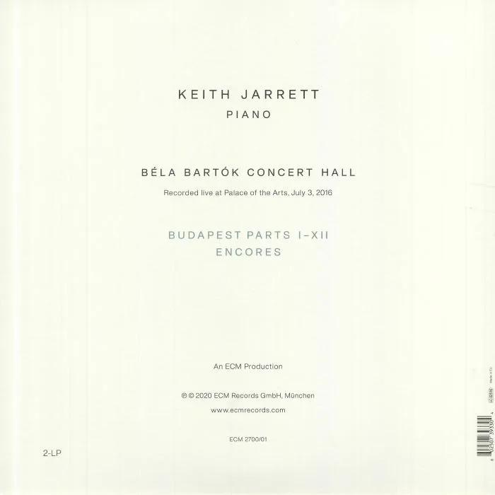 Обратная сторона обложки — Keith JARRETT — Budapest Concert