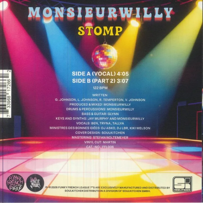 Back cover — MONSIEURWILLY / FUNKY FRENCH ORCHESTRA — Stomp
