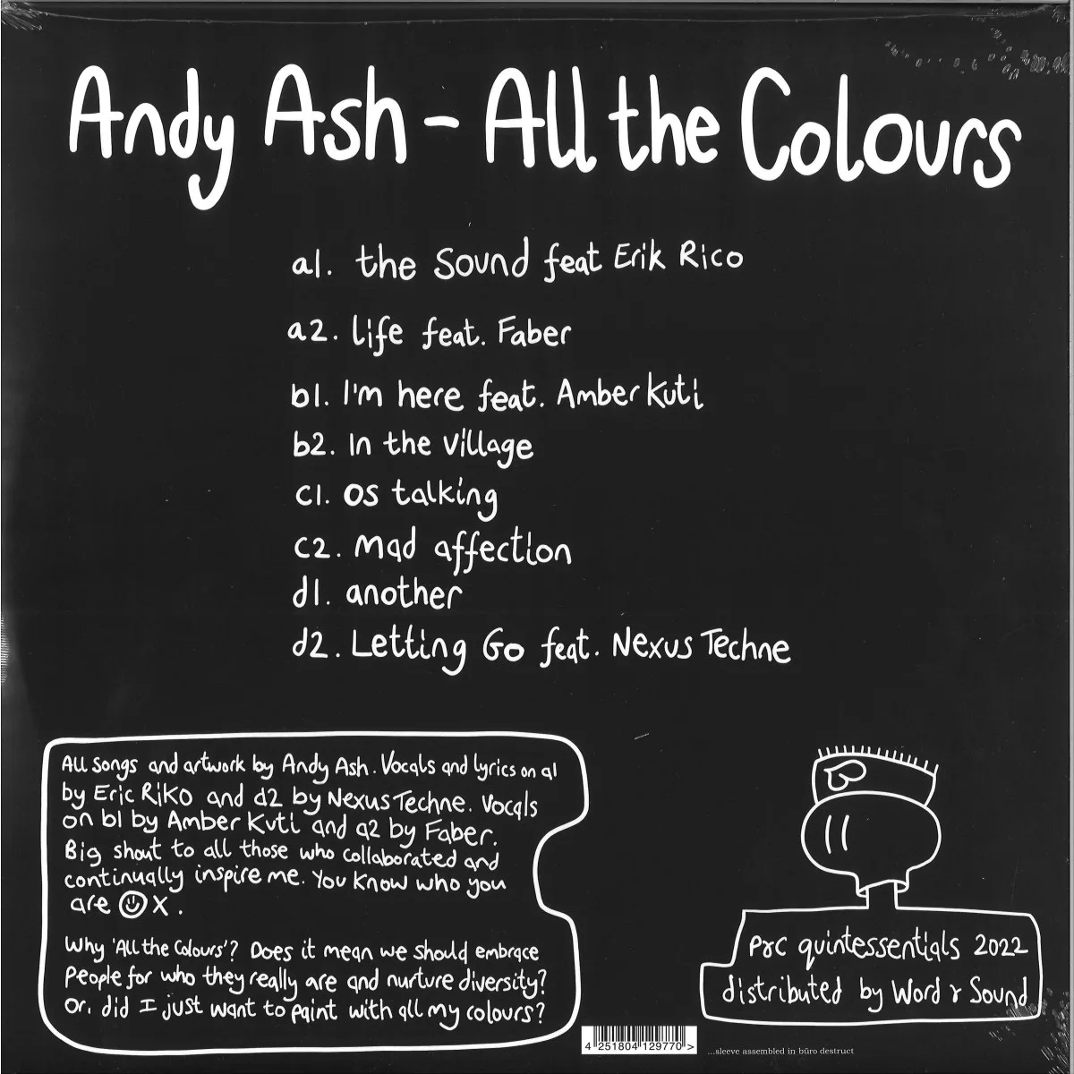 Обратная сторона обложки — ANDY ASH — ALL THE COLOURS 2x12"