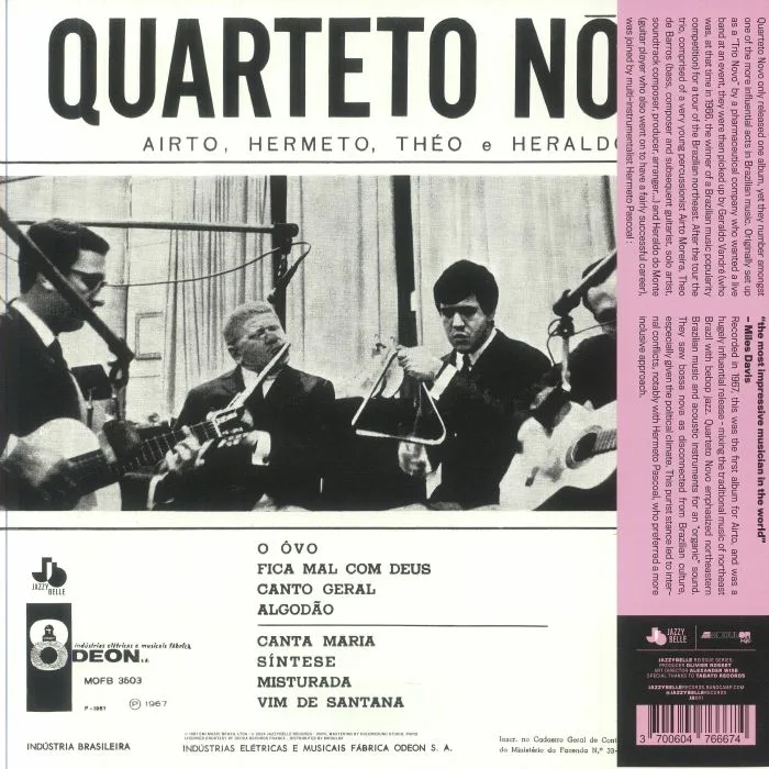 Back cover — QUARTETO NOVO — Quarteto Novo (reissue)