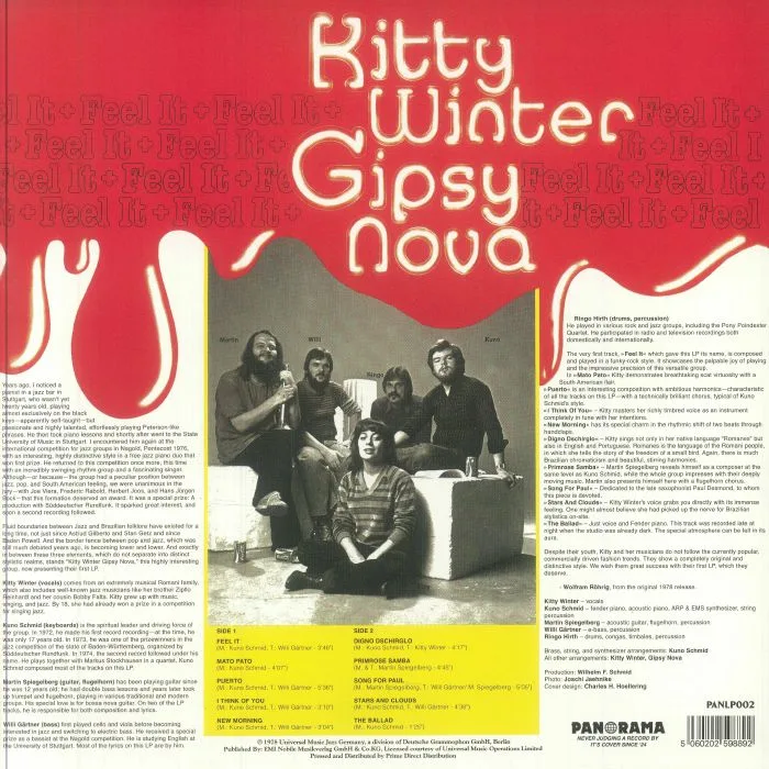 Back cover — KITTY WINTER GIPSY NOVA — Feel It (Record Store Day RSD 2025)
