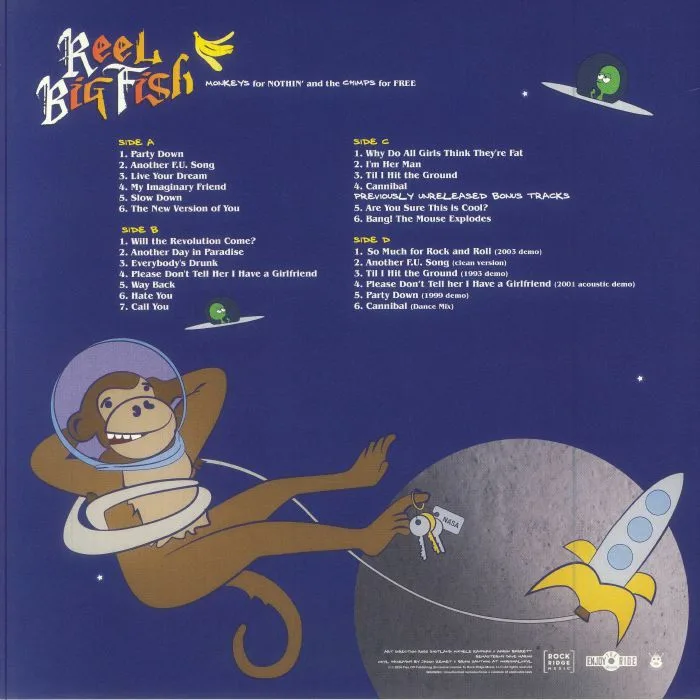 Обратная сторона обложки — REEL BIG FISH — Monkeys For Nothin' & The Chimps For Free
