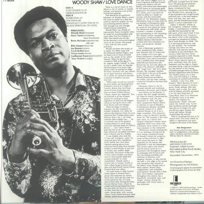 Обратная сторона обложки — Woody SHAW — Love Dance (remastered)