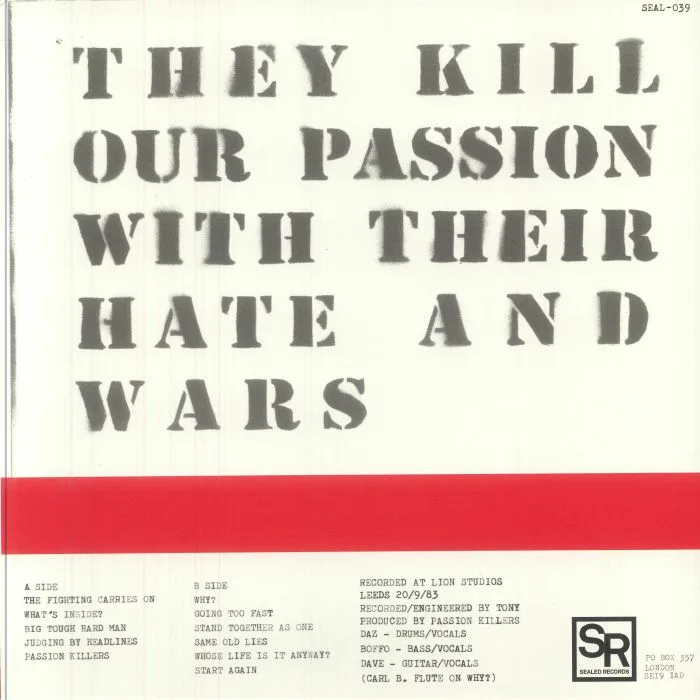 Back cover — PASSION KILLERS — They Kill Our Passion With Their Hate & Wars