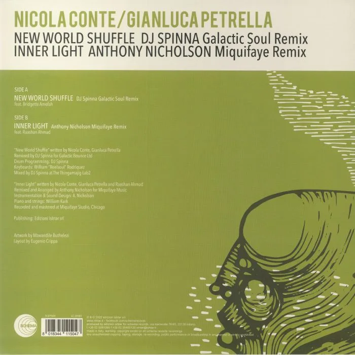 Обратная сторона обложки — Nicola CONTE / GIANLUCA PETRELLA — New World Shuffle (remixes)