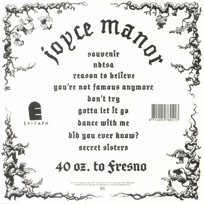 Обратная сторона обложки — JOYCE MANOR — 40 Oz To Fresno