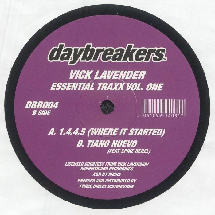 Back cover — Vick LAVENDER — Essential Traxx Vol 1