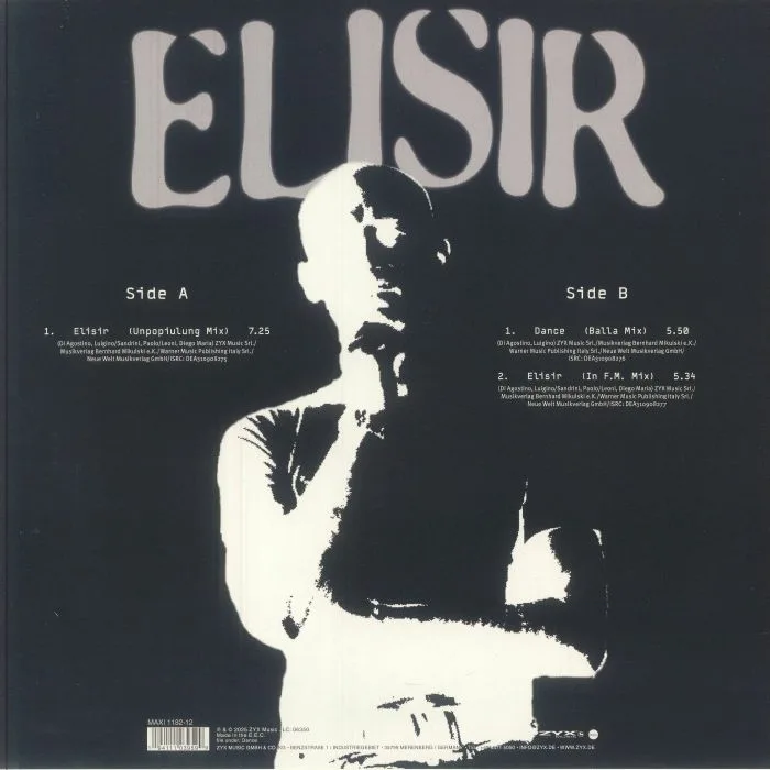 Back cover — Gigi D'AGOSTINO — Elisir