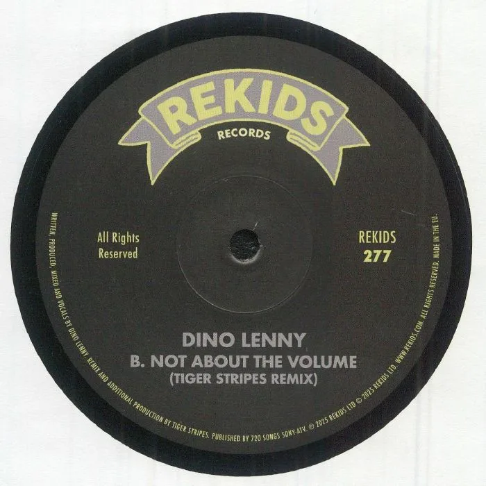 Back cover — Dino Lenny — Not About The Volume (Incl. Tiger Stripes Remix)