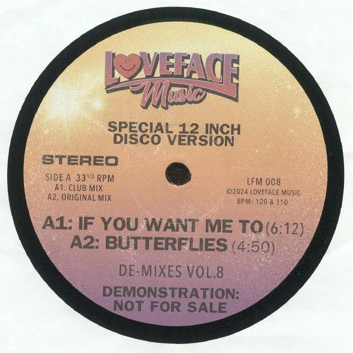 Лицевая сторона обложки — LOVEFACE — De Mixes Vol 8
