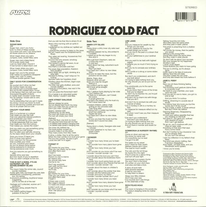 Обратная сторона обложки — RODRIGUEZ — Cold Fact (reissue)