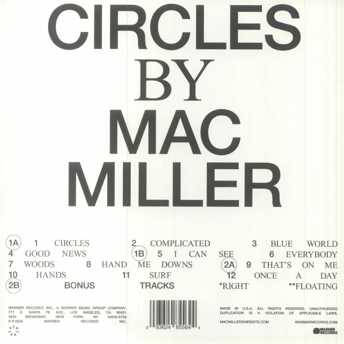Обратная сторона обложки — MAC MILLER — Circles