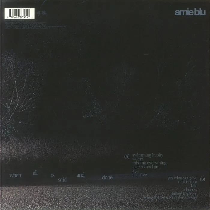 Обратная сторона обложки — Amie BLU — When All Is Said & Done