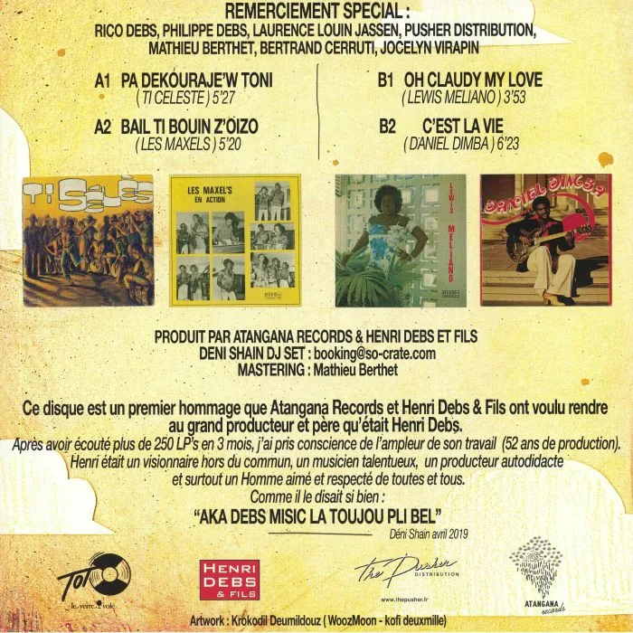 Back cover — TI CELESTE / LES MAXELS / LEWIS MELIANO / DANIEL DIMBA — Mizik Soley Sa Bon