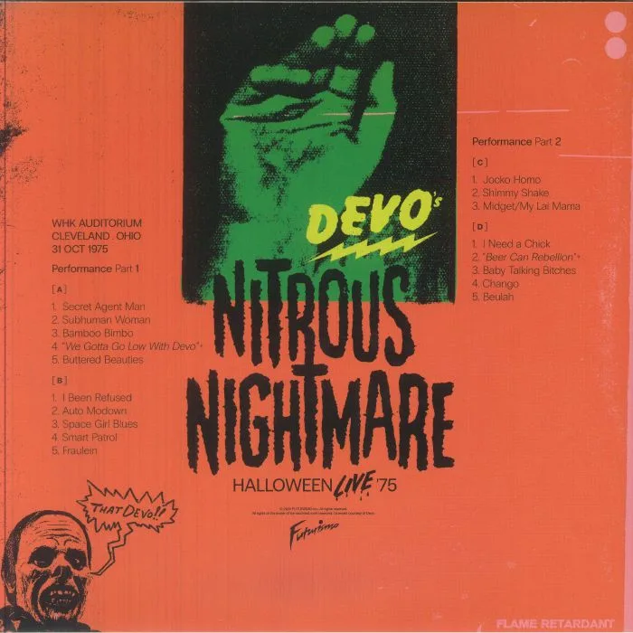 Back cover — DEVO — Nitrous Nightmare Halloween Live 75