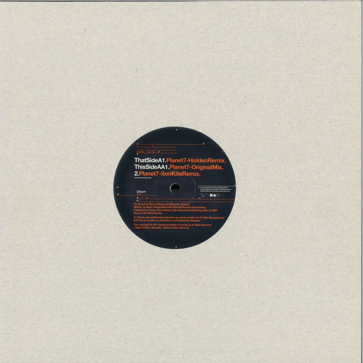 Back cover — System 7 — Planet 7 Mixes