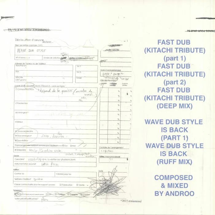 Back cover — ANDROO aka NS KROO — NS Kroo Session Dubplates