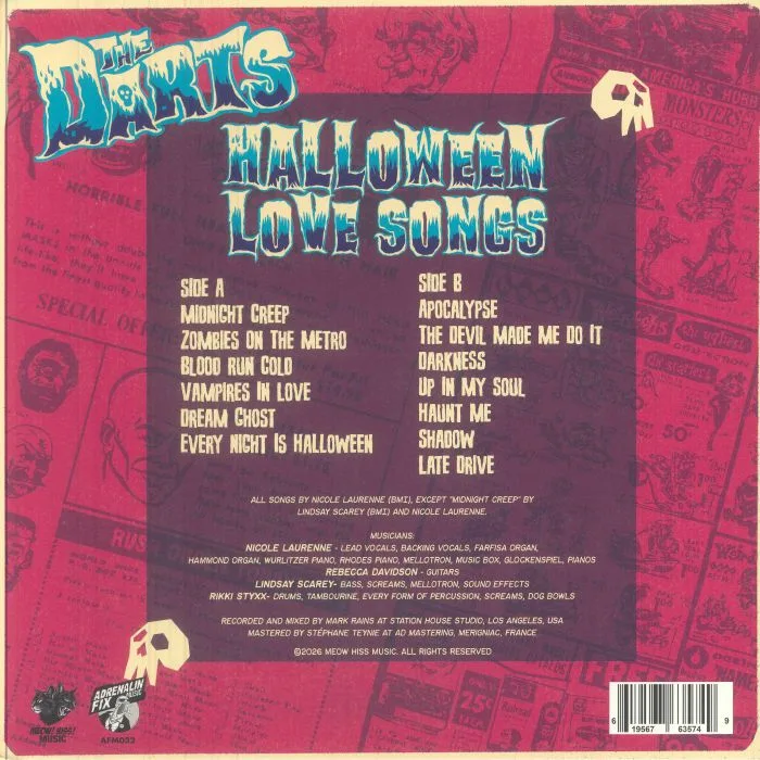 Back cover — The DARTS — Halloween Love Songs