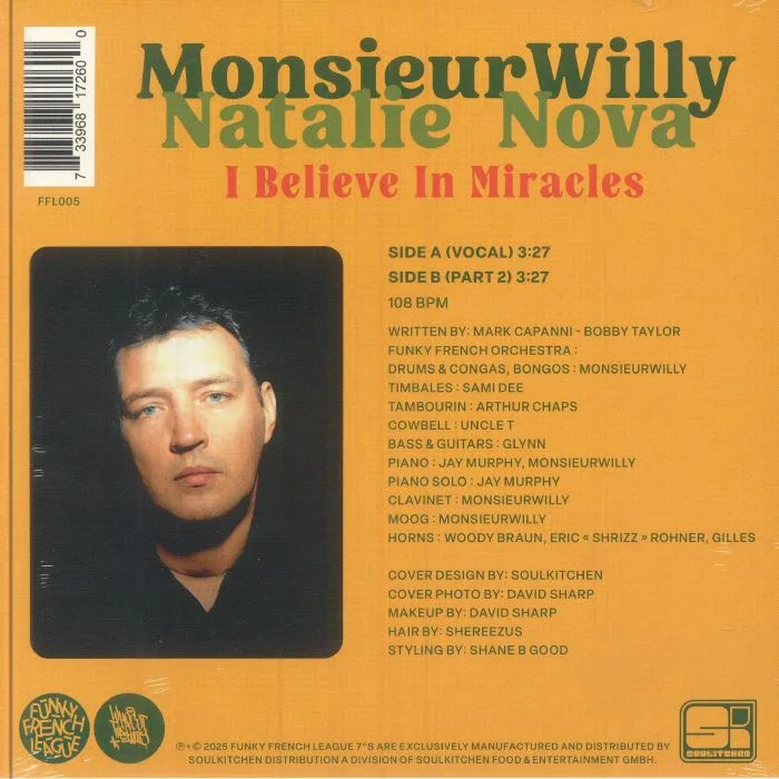 Обратная сторона обложки — MONSIEURWILLY / NATALIE NOVA — I Believe In Miracles (reissue)