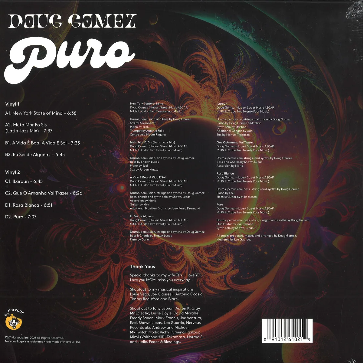 Обратная сторона обложки — Doug Gomez — Puro LP 2x12"