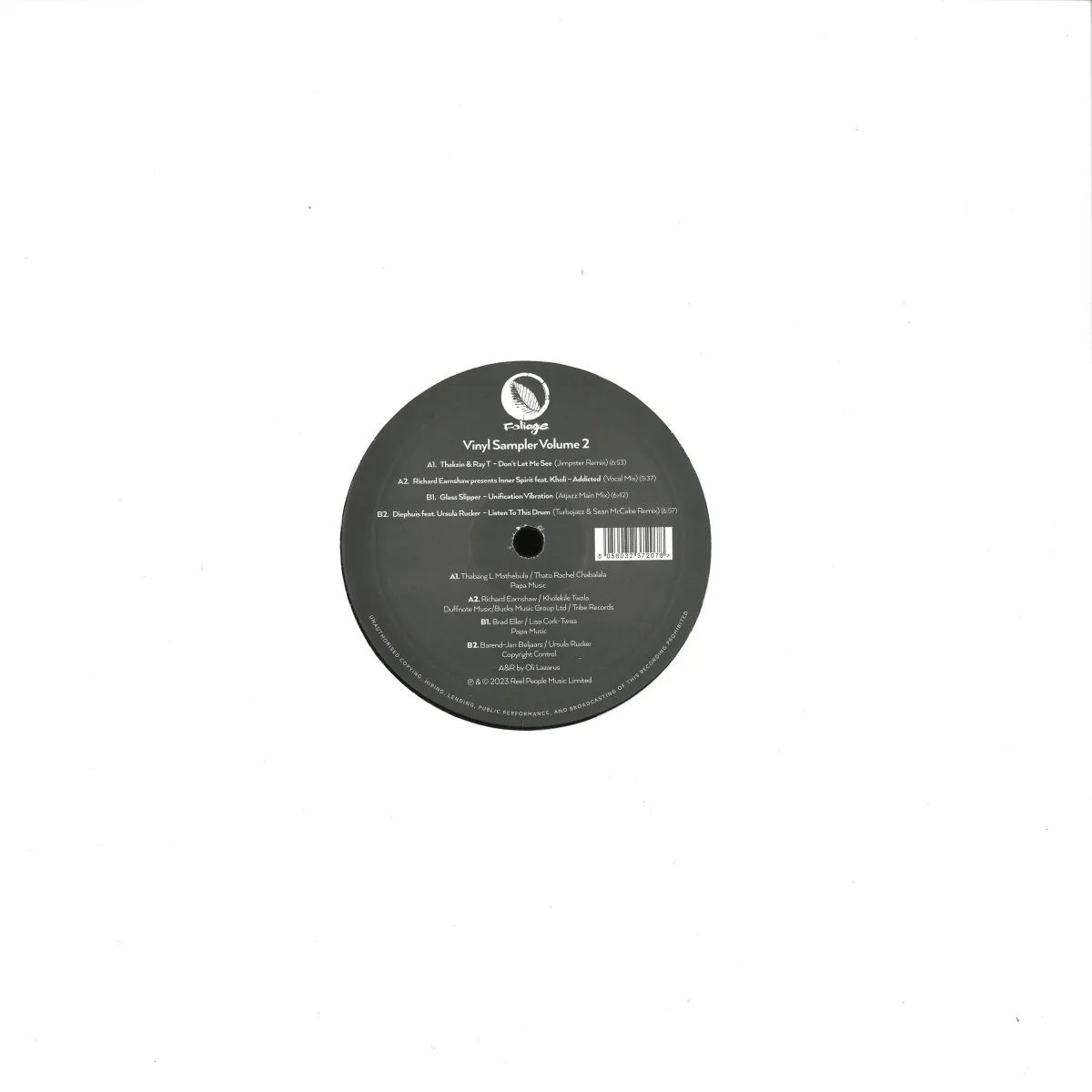 Обратная сторона обложки — Various — Foliage Records Vinyl Sampler Volume 2