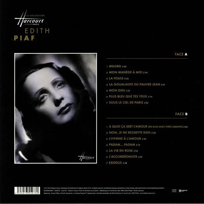 Обратная сторона обложки — Edith PIAF — La Collection Harcourt