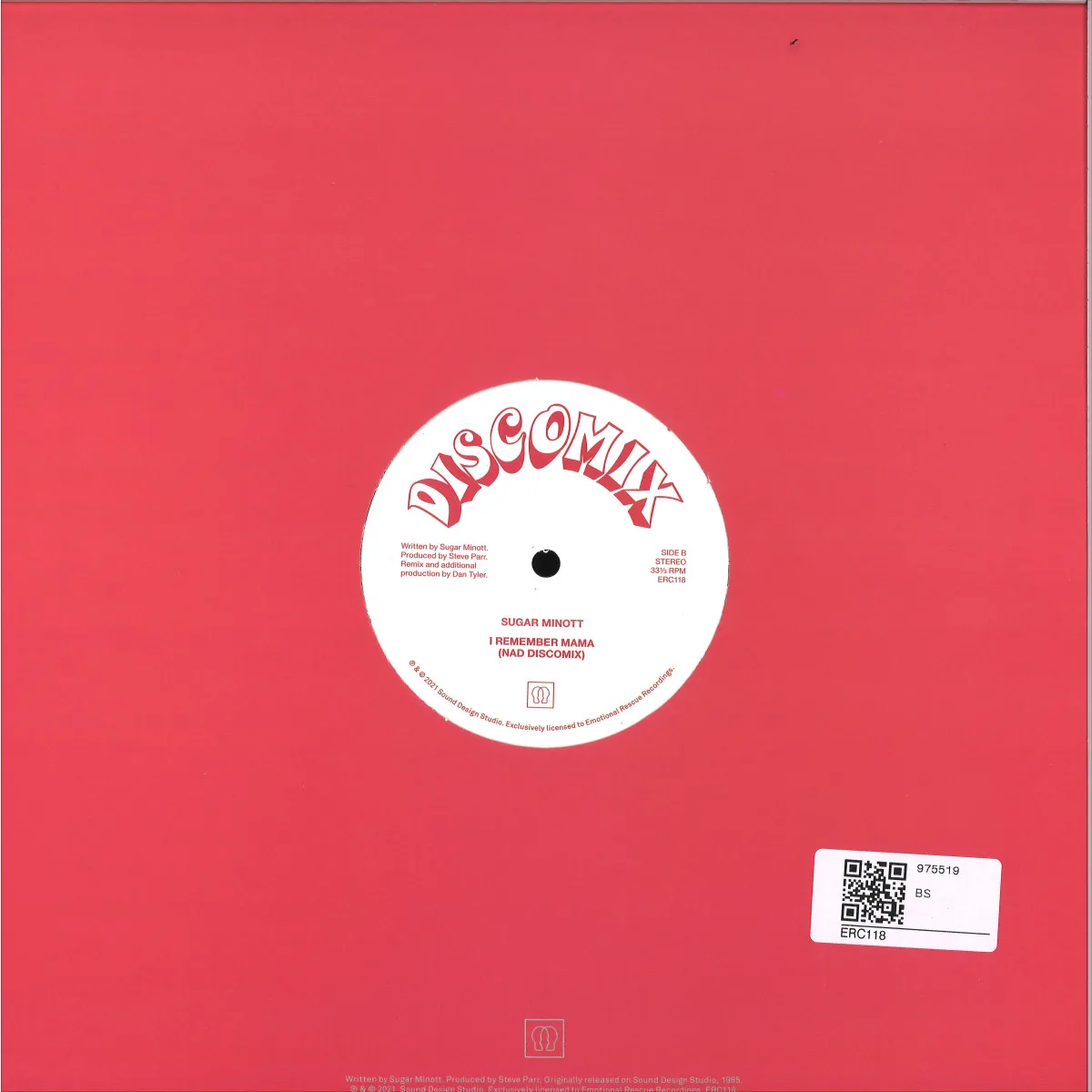 Back cover — Sugar Minott — I Remember Mama