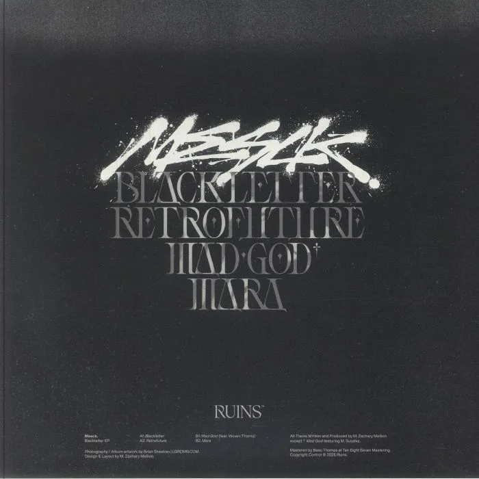Обратная сторона обложки — MESCK — Blackletter EP