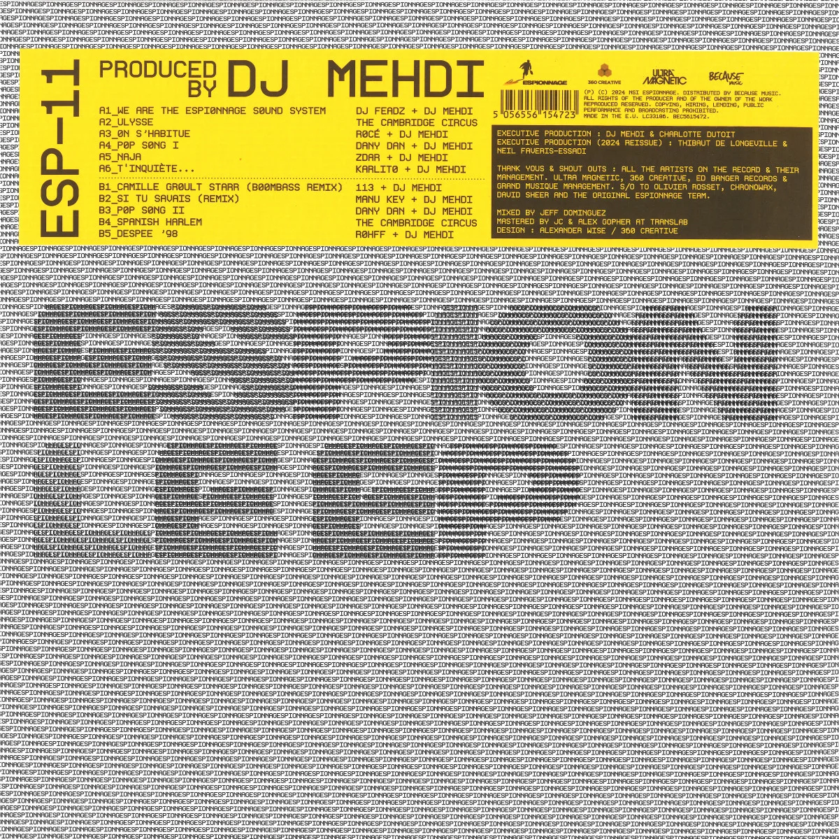 Обратная сторона обложки — Dj Mehdi — Espion EP (LP)