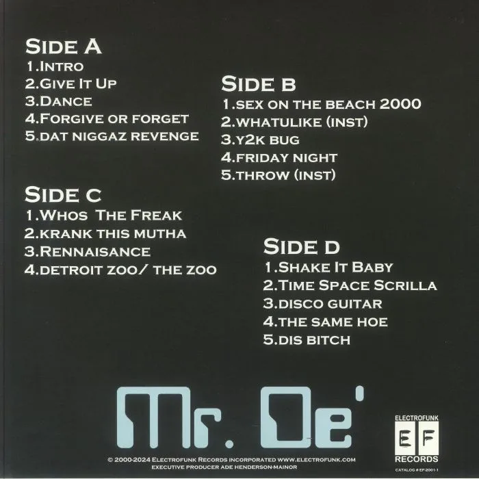 Обратная сторона обложки — MR DE — Electronic Funkysh*t (reissue)