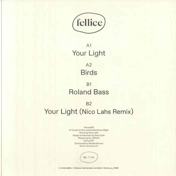 Back cover — EFFGEE — Your Light