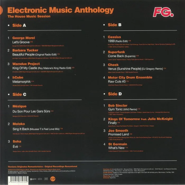 Back cover — VARIOUS — Electronic Music Anthology: The House Music Session