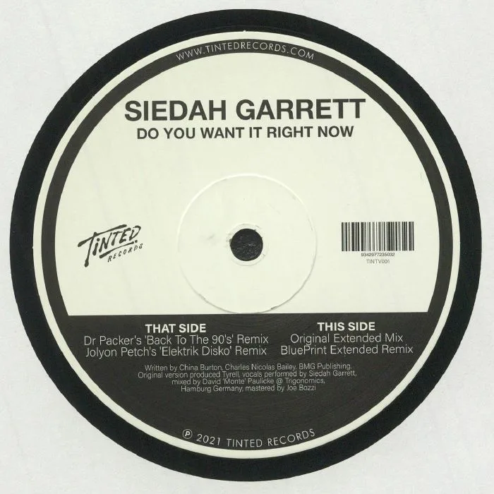 Back cover — SIEDAH GARRETT — Do You Want It Right Now
