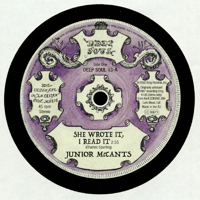 Junior McCANTS / JOHNNY SOUL — She Wrote It I Read It